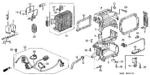 2000 civic EX(ABS) 2 DOOR 4AT A/C COOLING UNIT (2) diagram 2000 civic EX(ABS) 2 DOOR 4AT A/C COOLING UNIT (2) diagram