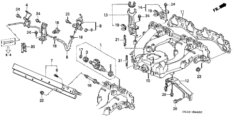 1998 civic DX(ABS,A/C) 2 DOOR 5MT INTAKE MANIFOLD (SOHC) diagram 1998 civic DX(ABS,A/C) 2 DOOR 5MT INTAKE MANIFOLD (SOHC) diagram