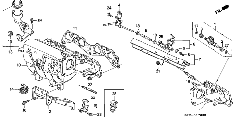 1996 civic EX(ABS) 2 DOOR 4AT INTAKE MANIFOLD (VTEC) diagram 1996 civic EX(ABS) 2 DOOR 4AT INTAKE MANIFOLD (VTEC) diagram