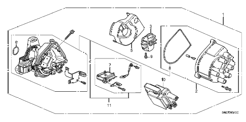 1997 civic DX 2 DOOR 5MT DISTRIBUTOR (TEC - WESTEC) diagram 1997 civic DX 2 DOOR 5MT DISTRIBUTOR (TEC - WESTEC) diagram