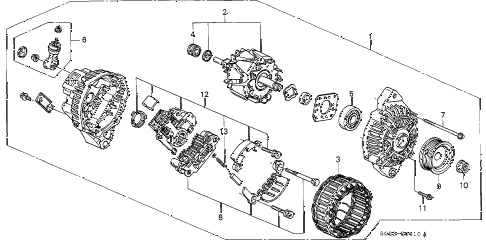 1997 civic EX 2 DOOR 4AT ALTERNATOR (MITSUBISHI) diagram 1997 civic EX 2 DOOR 4AT ALTERNATOR (MITSUBISHI) diagram