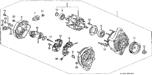 2000 civic SI 2 DOOR 5MT ALTERNATOR (DENSO) diagram 2000 civic SI 2 DOOR 5MT ALTERNATOR (DENSO) diagram