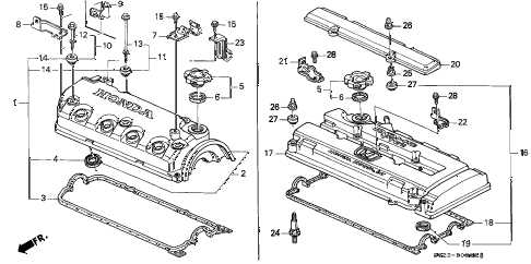 1998 civic DX 2 DOOR 4AT CYLINDER HEAD COVER diagram 1998 civic DX 2 DOOR 4AT CYLINDER HEAD COVER diagram