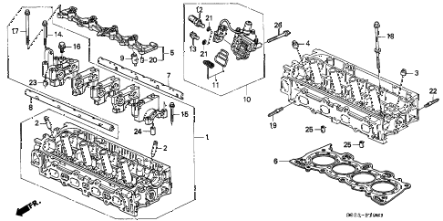 1997 civic HX 2 DOOR CVT CYLINDER HEAD (VTEC) diagram 1997 civic HX 2 DOOR CVT CYLINDER HEAD (VTEC) diagram