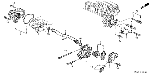 2000 civic SI 2 DOOR 5MT WATER PUMP - THERMOSTAT (DOHC) diagram 2000 civic SI 2 DOOR 5MT WATER PUMP - THERMOSTAT (DOHC) diagram