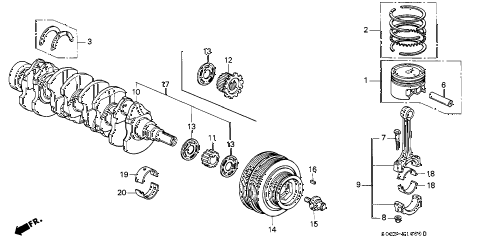 1996 civic DX 2 DOOR 5MT CRANKSHAFT - PISTON diagram 1996 civic DX 2 DOOR 5MT CRANKSHAFT - PISTON diagram