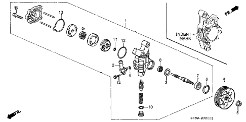 1998 civic DX 2 DOOR 4AT P.S. PUMP diagram 1998 civic DX 2 DOOR 4AT P.S. PUMP diagram