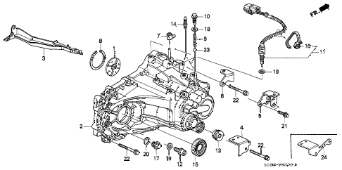 1997 civic HX 2 DOOR 5MT MT TRANSMISSION HOUSING (SOHC) diagram 1997 civic HX 2 DOOR 5MT MT TRANSMISSION HOUSING (SOHC) diagram