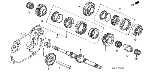 1997 civic DX 2 DOOR 5MT MT MAINSHAFT (SOHC) diagram 1997 civic DX 2 DOOR 5MT MT MAINSHAFT (SOHC) diagram
