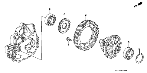 1997 civic DX(ABS,A/C) 2 DOOR 5MT MT DIFFERENTIAL GEAR (SOHC) diagram 1997 civic DX(ABS,A/C) 2 DOOR 5MT MT DIFFERENTIAL GEAR (SOHC) diagram
