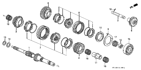 2000 civic SI 2 DOOR 5MT MT MAINSHAFT (DOHC) diagram 2000 civic SI 2 DOOR 5MT MT MAINSHAFT (DOHC) diagram