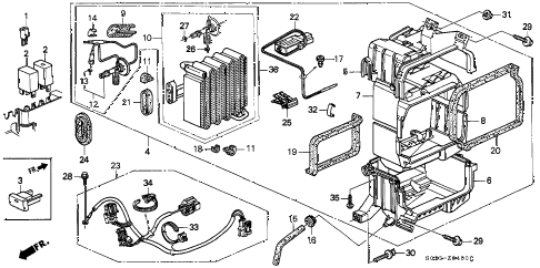 1998 civic HX 2 DOOR CVT A/C COOLING UNIT (1) diagram 1998 civic HX 2 DOOR CVT A/C COOLING UNIT (1) diagram