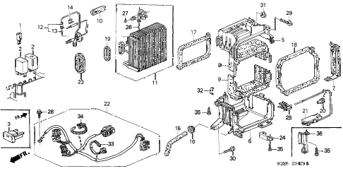 2000 civic HX 2 DOOR 5MT A/C COOLING UNIT (2) diagram 2000 civic HX 2 DOOR 5MT A/C COOLING UNIT (2) diagram