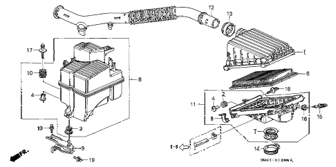 1996 civic CX 3 DOOR 5MT AIR CLEANER diagram 1996 civic CX 3 DOOR 5MT AIR CLEANER diagram