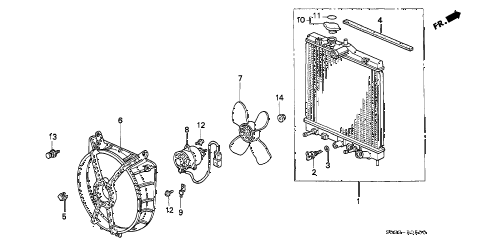 1996 civic CX 3 DOOR 5MT RADIATOR (DENSO) diagram 1996 civic CX 3 DOOR 5MT RADIATOR (DENSO) diagram