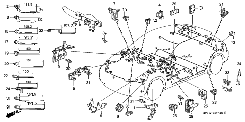 1998 civic CX 3 DOOR 5MT HARNESS BAND - BRACKET diagram 1998 civic CX 3 DOOR 5MT HARNESS BAND - BRACKET diagram