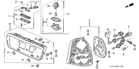 1997 civic DX 3 DOOR 5MT TAILLIGHT diagram 1997 civic DX 3 DOOR 5MT TAILLIGHT diagram