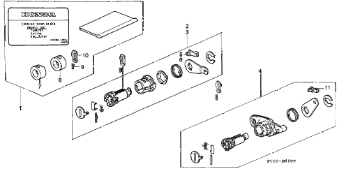 1996 civic CX 3 DOOR 5MT KEY CYLINDER KIT diagram 1996 civic CX 3 DOOR 5MT KEY CYLINDER KIT diagram