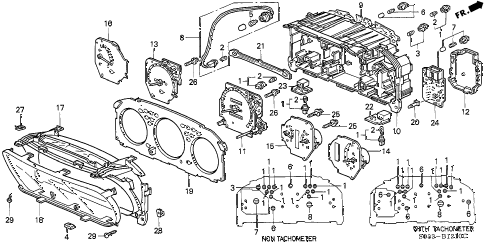 1997 civic DX 3 DOOR 5MT METER COMPONENTS diagram 1997 civic DX 3 DOOR 5MT METER COMPONENTS diagram