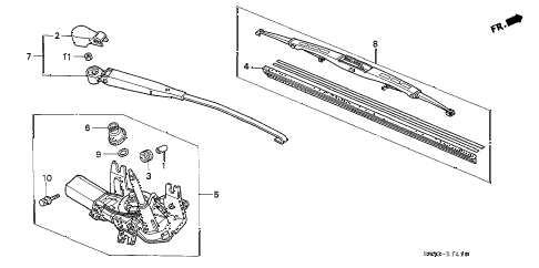 1997 civic DX 3 DOOR 5MT REAR WIPER diagram 1997 civic DX 3 DOOR 5MT REAR WIPER diagram