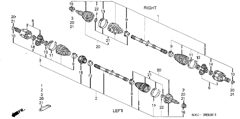 1997 civic DX 3 DOOR 5MT DRIVESHAFT (1) diagram 1997 civic DX 3 DOOR 5MT DRIVESHAFT (1) diagram