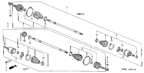 2000 civic DX 3 DOOR 5MT DRIVESHAFT (2) diagram 2000 civic DX 3 DOOR 5MT DRIVESHAFT (2) diagram