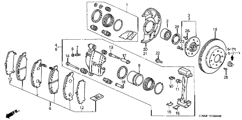 1997 civic DX 3 DOOR 5MT FRONT BRAKE diagram 1997 civic DX 3 DOOR 5MT FRONT BRAKE diagram