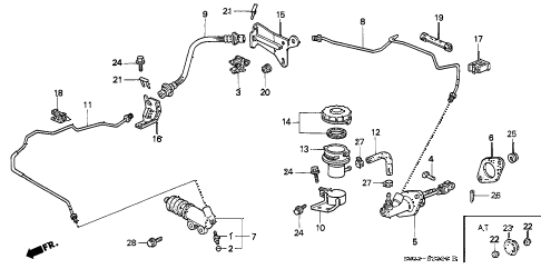 1998 civic CX 3 DOOR 5MT CLUTCH MASTER CYLINDER diagram 1998 civic CX 3 DOOR 5MT CLUTCH MASTER CYLINDER diagram