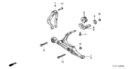 1996 civic CX 3 DOOR 5MT FRONT LOWER ARM diagram 1996 civic CX 3 DOOR 5MT FRONT LOWER ARM diagram