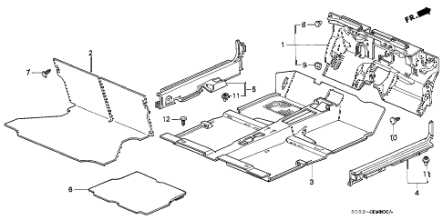 1996 civic CX 3 DOOR 5MT FLOOR MAT diagram 1996 civic CX 3 DOOR 5MT FLOOR MAT diagram