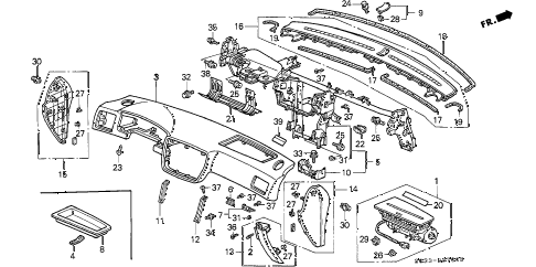 2000 civic CX 3 DOOR 5MT INSTRUMENT PANEL diagram 2000 civic CX 3 DOOR 5MT INSTRUMENT PANEL diagram