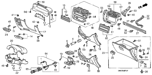 2000 civic DX 3 DOOR 5MT INSTRUMENT GARNISH diagram 2000 civic DX 3 DOOR 5MT INSTRUMENT GARNISH diagram