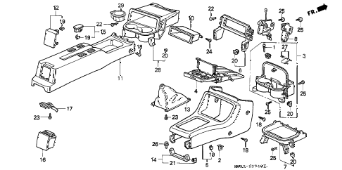 1998 civic CX 3 DOOR 5MT CONSOLE diagram 1998 civic CX 3 DOOR 5MT CONSOLE diagram