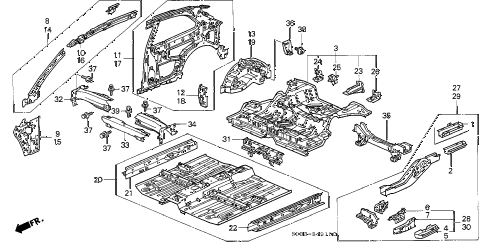 2000 civic DX 3 DOOR 5MT INNER PANEL diagram 2000 civic DX 3 DOOR 5MT INNER PANEL diagram
