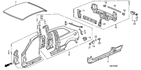 2000 civic CX 3 DOOR 5MT OUTER PANEL (OLD STYLE PANEL) diagram 2000 civic CX 3 DOOR 5MT OUTER PANEL (OLD STYLE PANEL) diagram