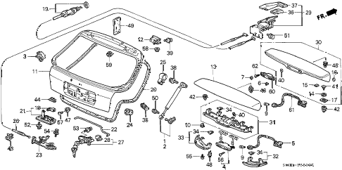 1997 civic DX 3 DOOR 5MT TAILGATE (1) diagram 1997 civic DX 3 DOOR 5MT TAILGATE (1) diagram