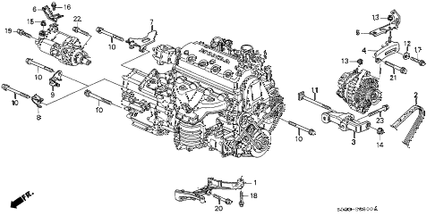 1997 civic DX 3 DOOR 5MT ALTERNATOR BRACKET - ENGINE STIFFENER diagram 1997 civic DX 3 DOOR 5MT ALTERNATOR BRACKET - ENGINE STIFFENER diagram