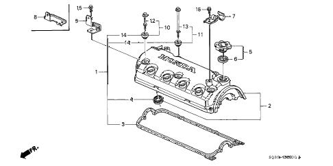 1996 civic CX 3 DOOR 5MT CYLINDER HEAD COVER diagram 1996 civic CX 3 DOOR 5MT CYLINDER HEAD COVER diagram