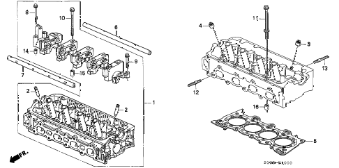 1996 civic CX 3 DOOR 5MT CYLINDER HEAD diagram 1996 civic CX 3 DOOR 5MT CYLINDER HEAD diagram