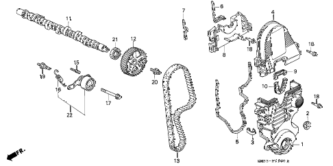 1998 civic CX 3 DOOR 5MT CAMSHAFT - TIMING BELT diagram 1998 civic CX 3 DOOR 5MT CAMSHAFT - TIMING BELT diagram