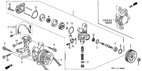 2000 civic DX 3 DOOR 5MT P.S. PUMP - BRACKET diagram 2000 civic DX 3 DOOR 5MT P.S. PUMP - BRACKET diagram