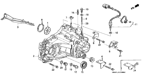1996 civic CX 3 DOOR 5MT MT TRANSMISSION HOUSING diagram 1996 civic CX 3 DOOR 5MT MT TRANSMISSION HOUSING diagram