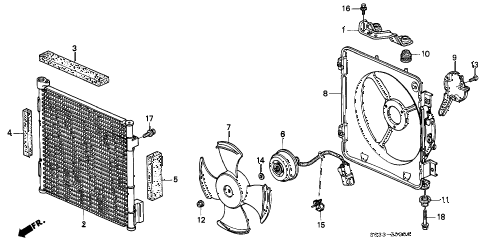 2000 civic CX 3 DOOR 5MT A/C CONDENSER (2) diagram 2000 civic CX 3 DOOR 5MT A/C CONDENSER (2) diagram