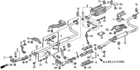 1996 civic DX 4 DOOR 5MT EXHAUST PIPE diagram 1996 civic DX 4 DOOR 5MT EXHAUST PIPE diagram