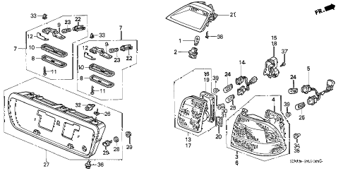 1996 civic DX 4 DOOR 5MT TAILLIGHT (1) diagram 1996 civic DX 4 DOOR 5MT TAILLIGHT (1) diagram