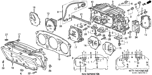 1996 civic DX 4 DOOR 5MT METER COMPONENTS diagram 1996 civic DX 4 DOOR 5MT METER COMPONENTS diagram