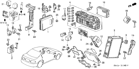 1996 civic DX 4 DOOR 5MT CONTROL UNIT (CABIN) diagram 1996 civic DX 4 DOOR 5MT CONTROL UNIT (CABIN) diagram