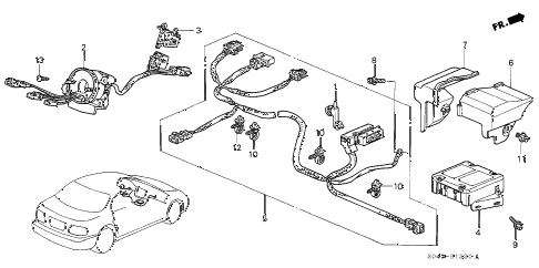 1997 civic LX(A/C) 4 DOOR 5MT SRS UNIT diagram 1997 civic LX(A/C) 4 DOOR 5MT SRS UNIT diagram