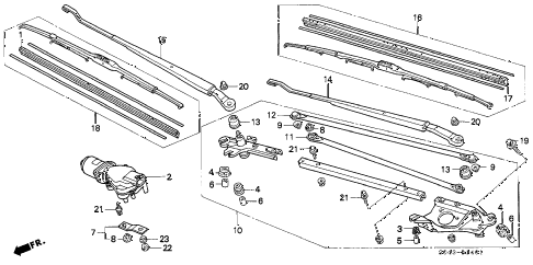 1996 civic DX 4 DOOR 5MT FRONT WINDSHIELD WIPER (2) diagram 1996 civic DX 4 DOOR 5MT FRONT WINDSHIELD WIPER (2) diagram