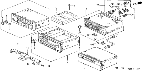 1996 civic DX 4 DOOR 5MT AUTO RADIO (1) diagram 1996 civic DX 4 DOOR 5MT AUTO RADIO (1) diagram